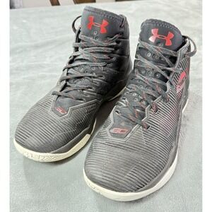 Under Armour Curry 2.5 Shoes Mens 9 Black Red Basketball High Top 1274425-001